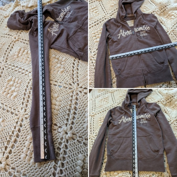 Ambercrombie and Fitch tan sweatshirt zip s small - Picture 7 of 8